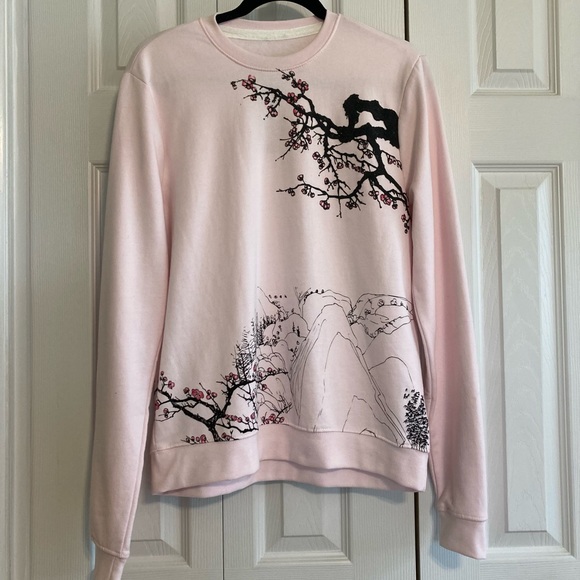 ☘️NWT! Blind Rooster Pink Unisex Asian Design Sweater/Sweatshirt - Picture 1 of 5